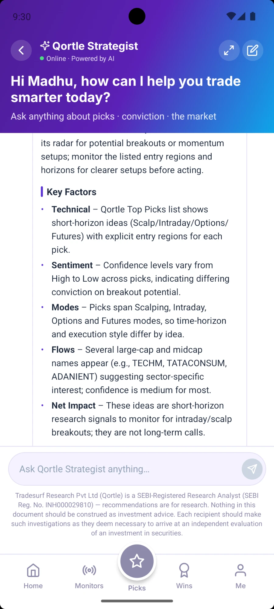Qortle app — Qortle Strategist